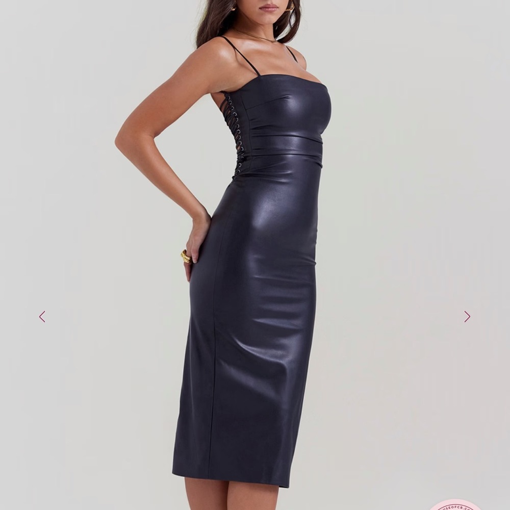 House of CB JALENA
Black Vegan Leather Lace Back Dress - Picture 3 of 7